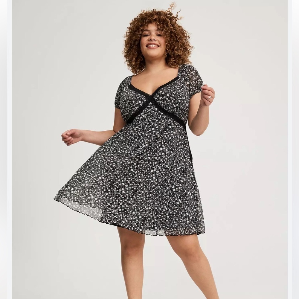 torrid Black Floral Mini Dress